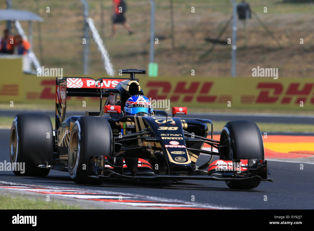Hungaroring, Budapest, Ungarn. 24. Juli 2015. FIA Formel 1 Grand Prix von Ungarn. Praxis-Tag. Lotus F1 Team Ersatzfahrer – Jolyon Palmer Credit: Aktion Plus Sport/Alamy Live-Nachrichten Stockfoto