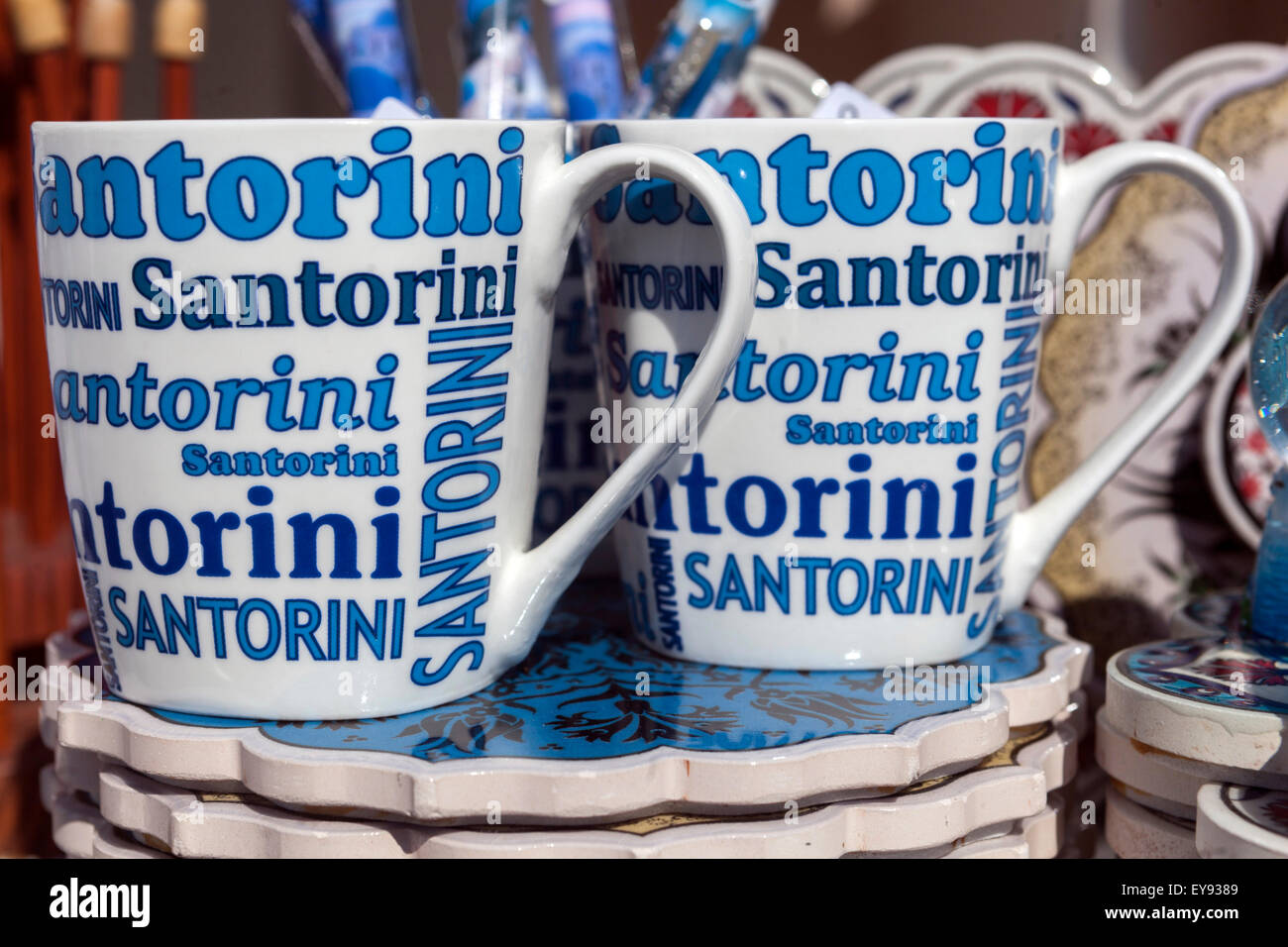 Souvenirs Shop, Oia, Santorini, Kykladen, Griechenland, Europa Stockfoto