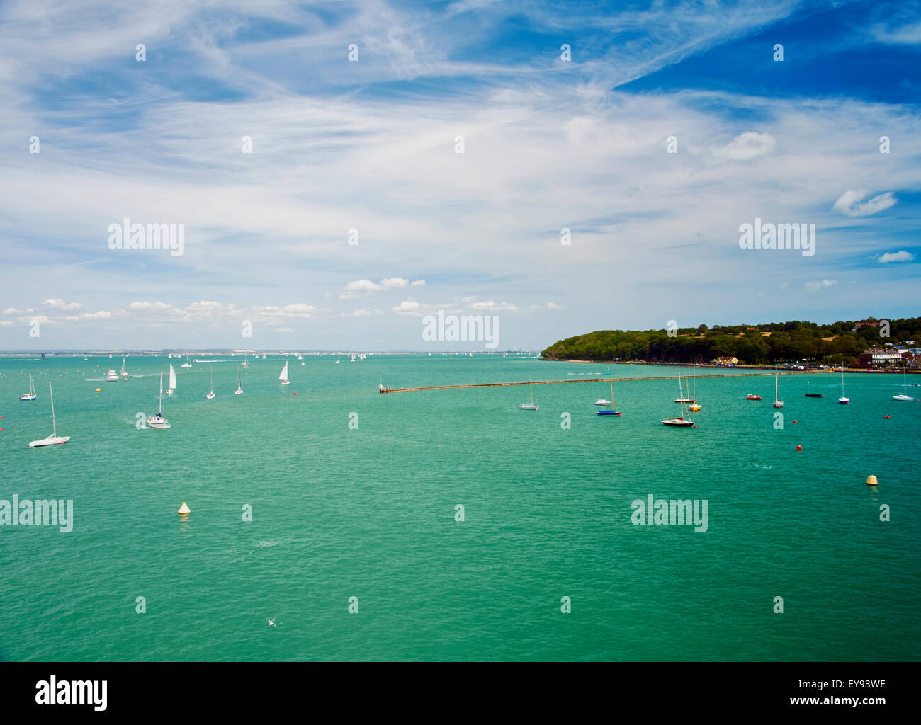 Segelboote im Solent, UK Stockfoto