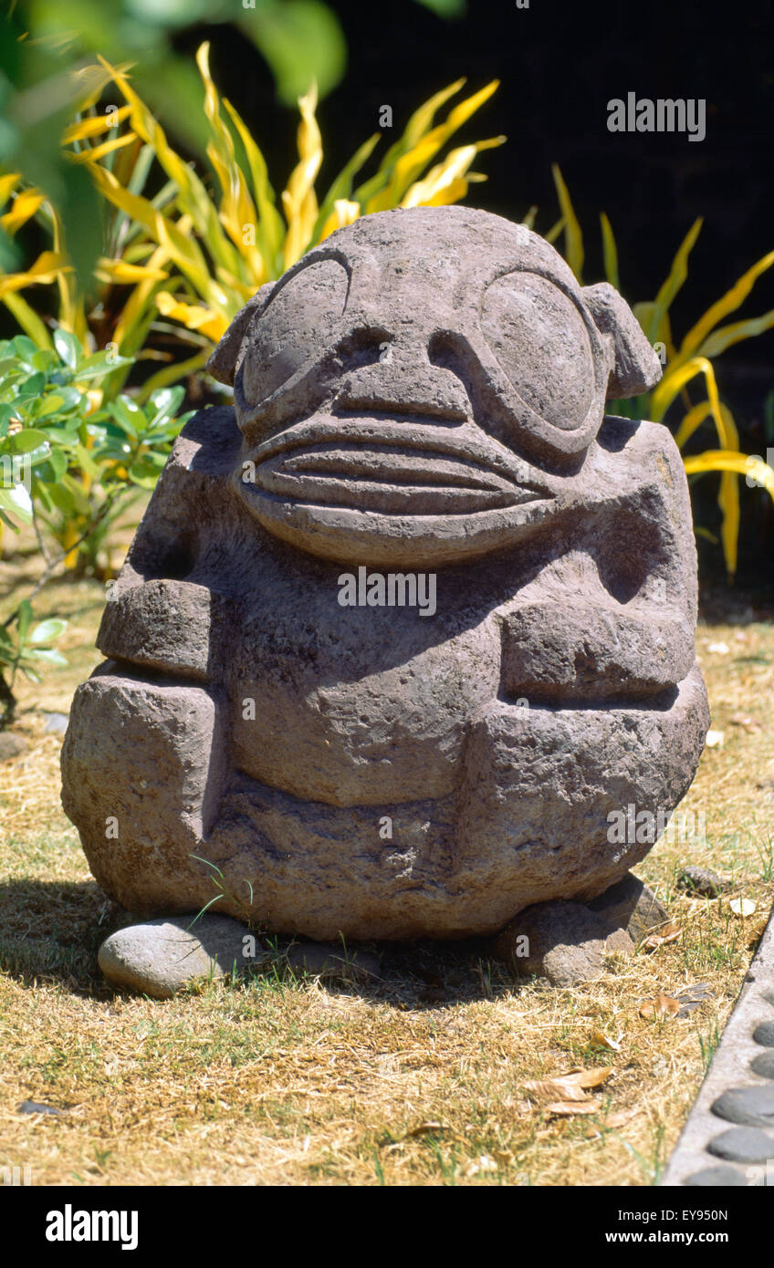 Marquesas Insel Nuku Hiva Tiki (Stein Gott) Stockfoto