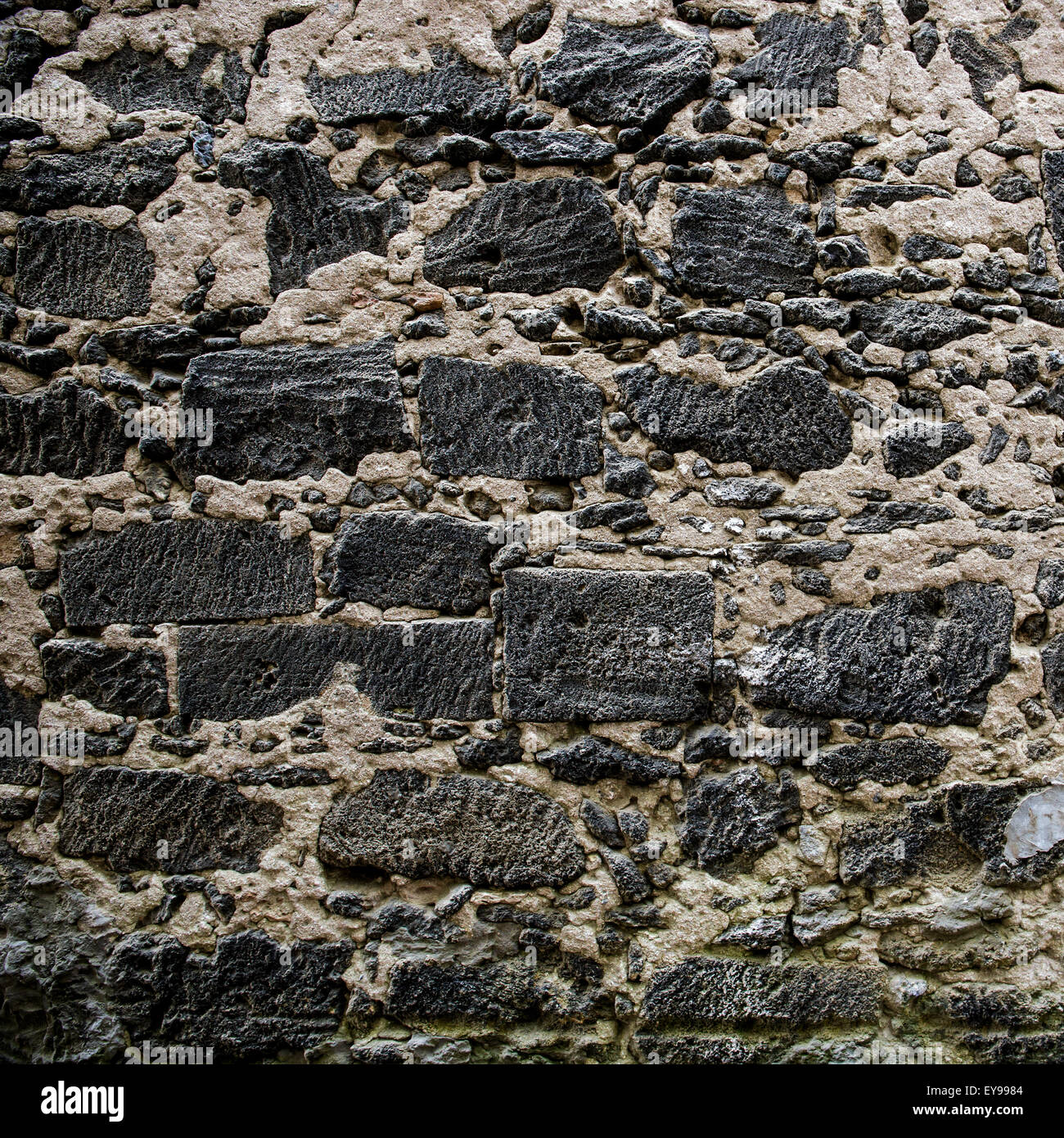 Nahaufnahme des alten mittelalterlichen Befestigungsmauer für Hintergrund Stockfoto