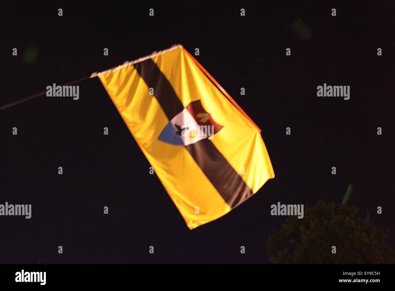 Fernbusse Flagge Stockfoto