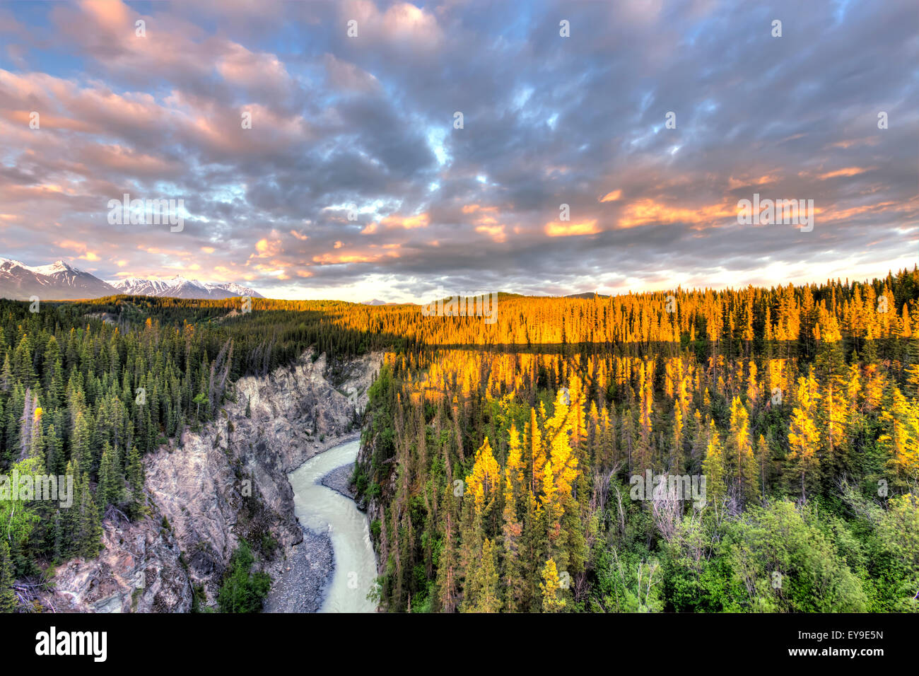 Alaska, Hdr, Scenic, Kuskulana-River-canyon Stockfoto