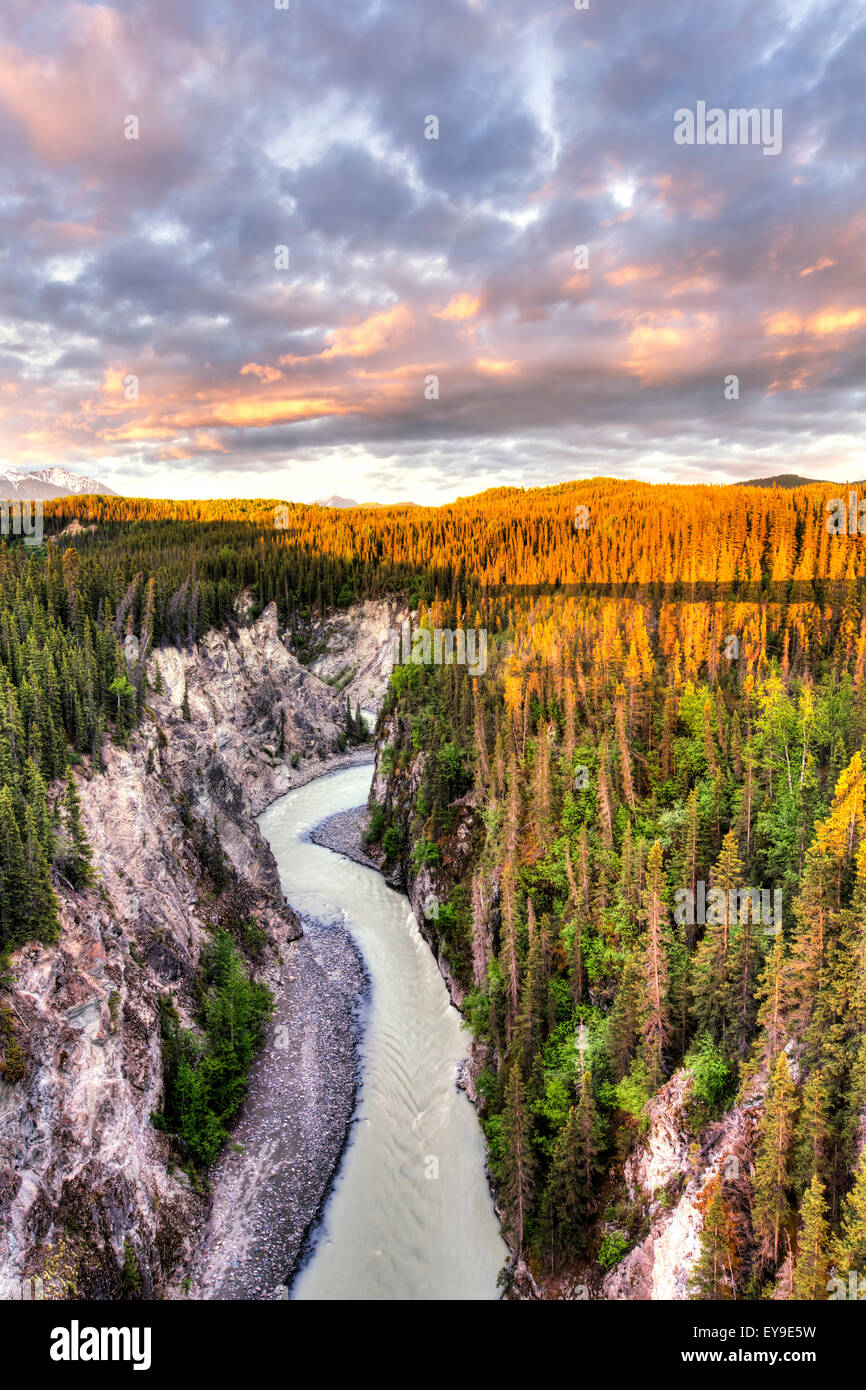 Alaska, Scenic, Hdr, Kuskulana-River-canyon Stockfoto