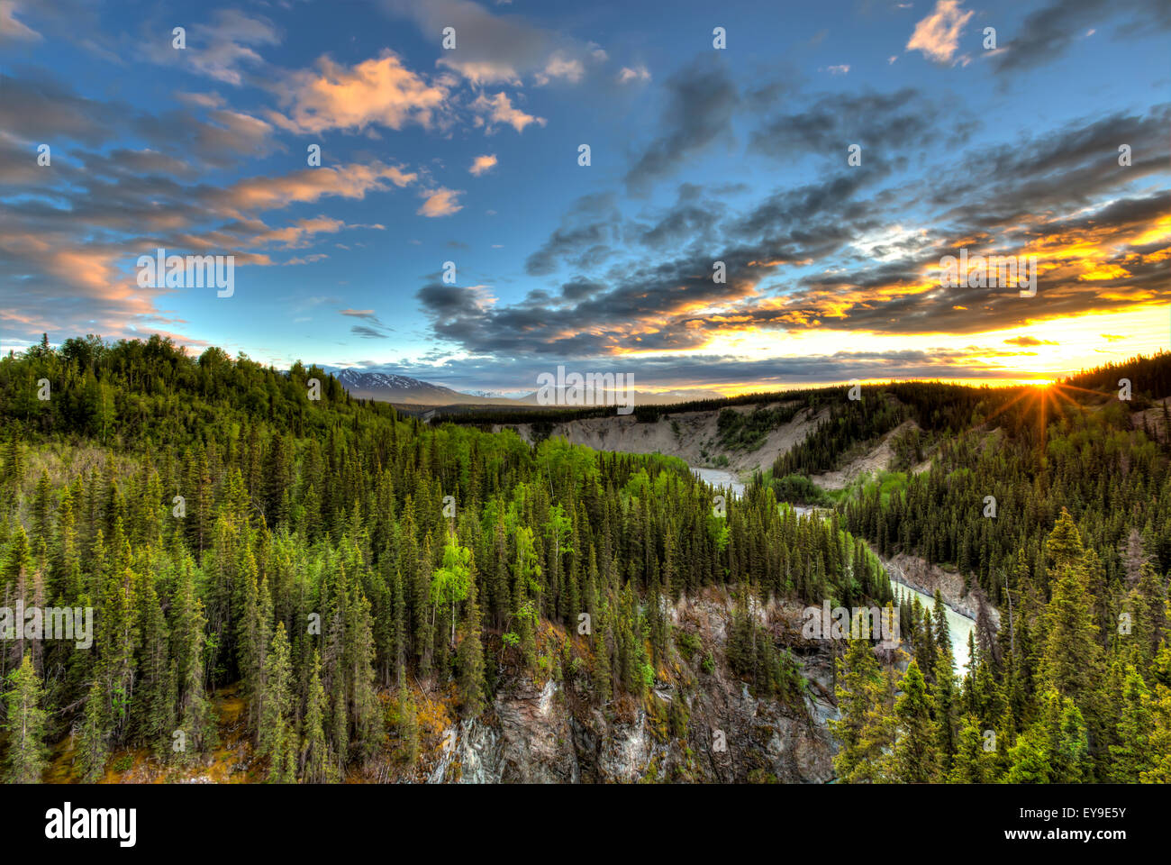 Alaska, Scenic, Hdr, Kuskulana-River-canyon Stockfoto