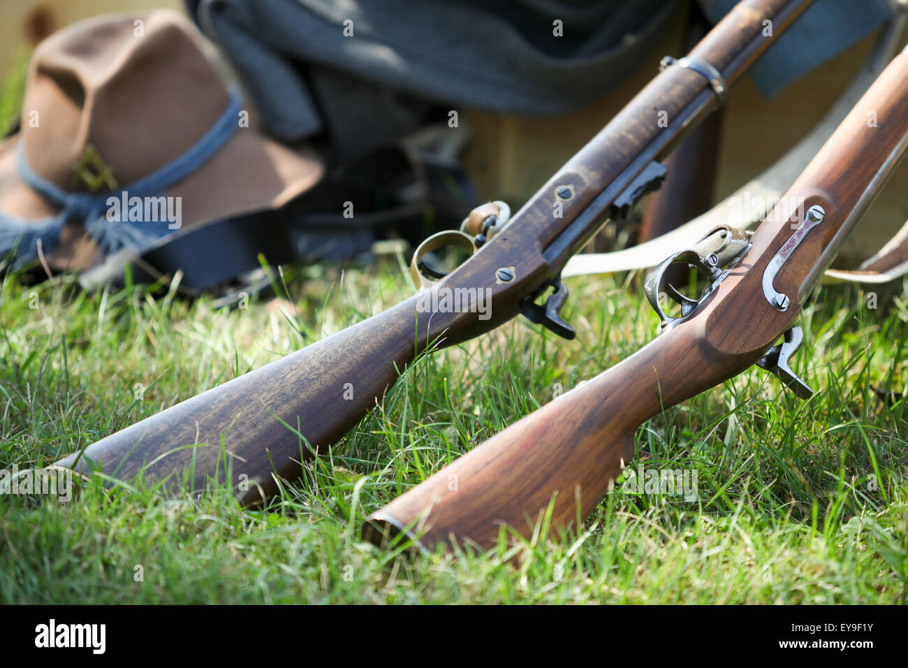 USA, Gewehr, American Civil War Reenactment Stockfoto