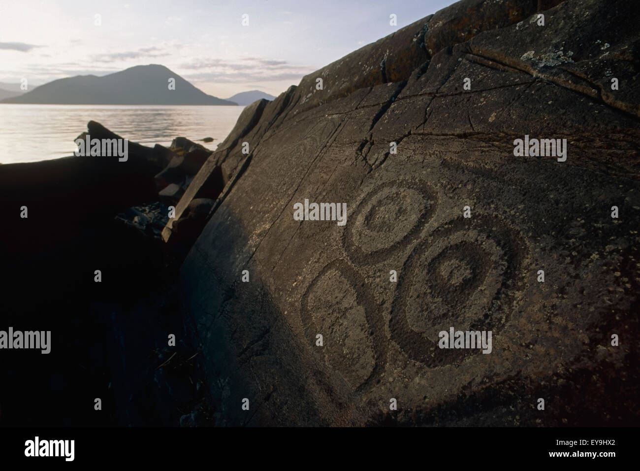 Petroglyphen Wrangell Südosten Ak Sommer Nahaufnahme Stockfoto