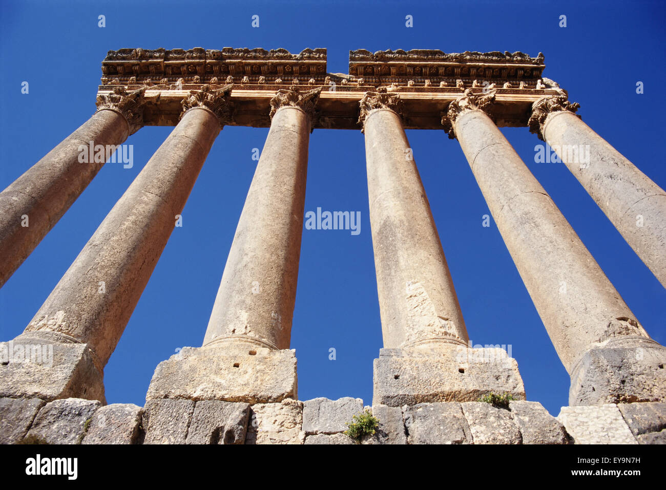 Ruinen von Baalbek, Tempel des Jupiter Stockfoto