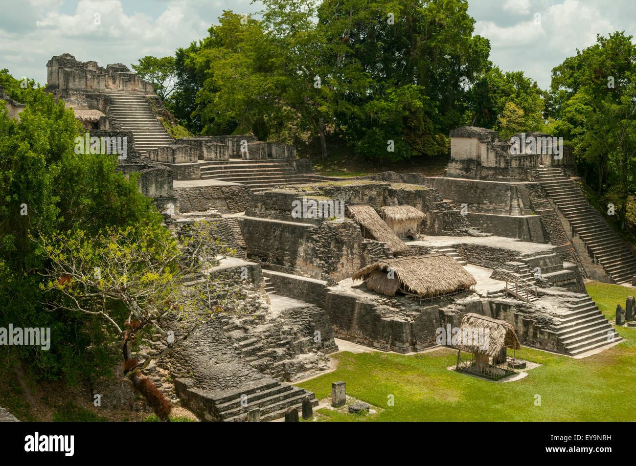 Grand Plaza, Tikal, Guatemala Stockfoto