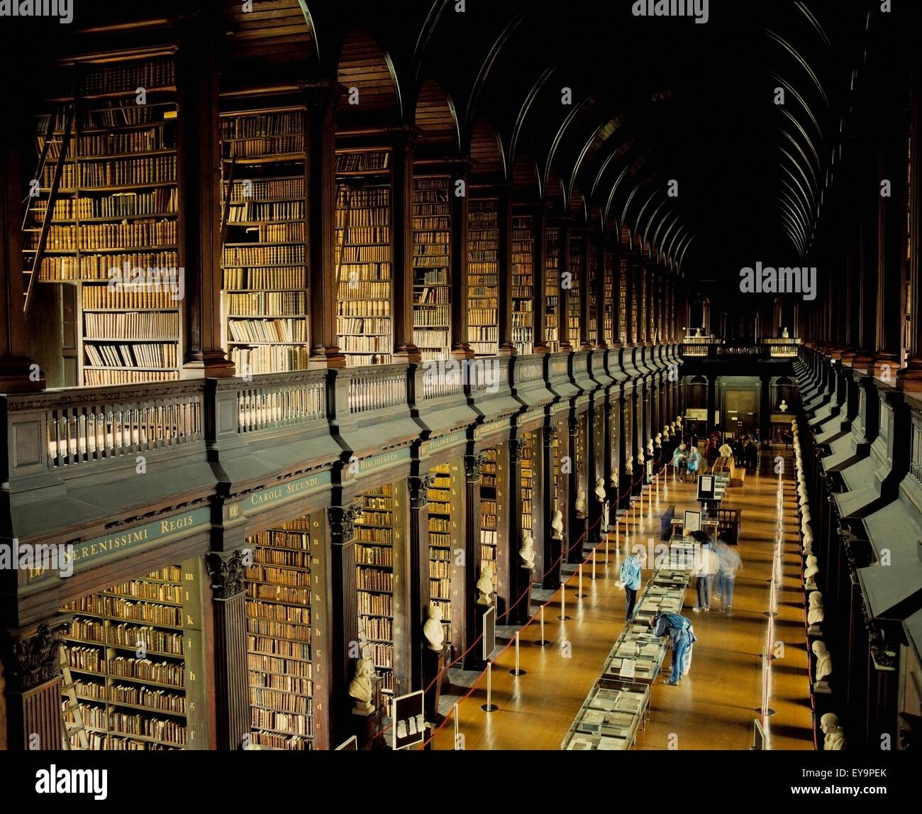 Langer Raum Bibliothek, Trinity College, Dublin, Irland Stockfoto