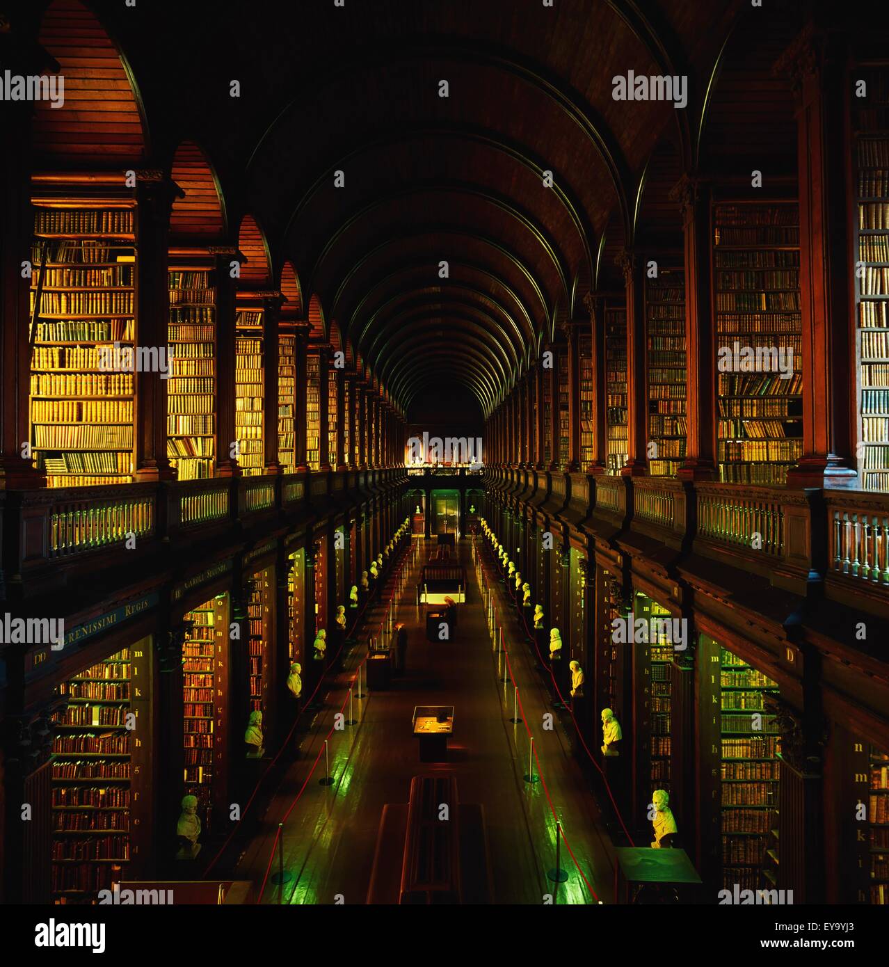 Lange Raum Bibliothek, Trinity College, Dublin, Co. Dublin, Irland Stockfoto