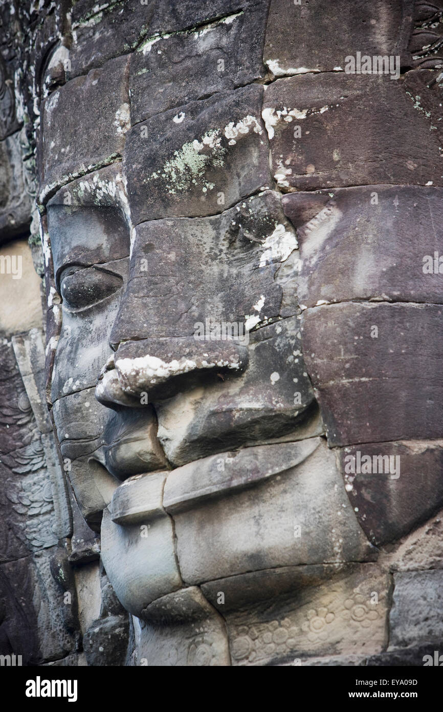 Profil von Avalokiteshvara Statue von Bayon Tempel, Angkor, Siem Reap, Kambodscha Stockfoto