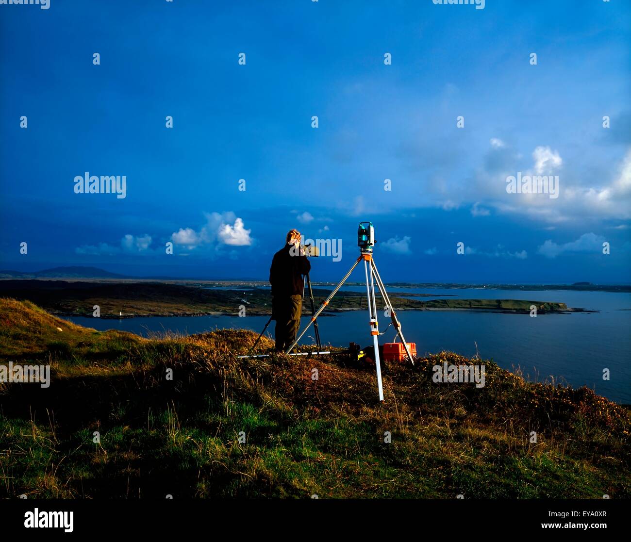 Vermessung, Kartographie, Sky Road, Connemara, Co. Galway, Irland Stockfoto