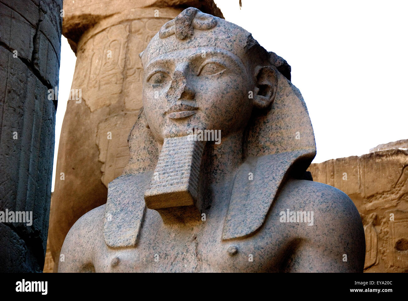 Luxor, Ägypten. Tempel von Luxor (Ipet Resyt): eine Nahaufnahme einer großen Statue von König Ramses II. der große (1303-1212) Stockfoto