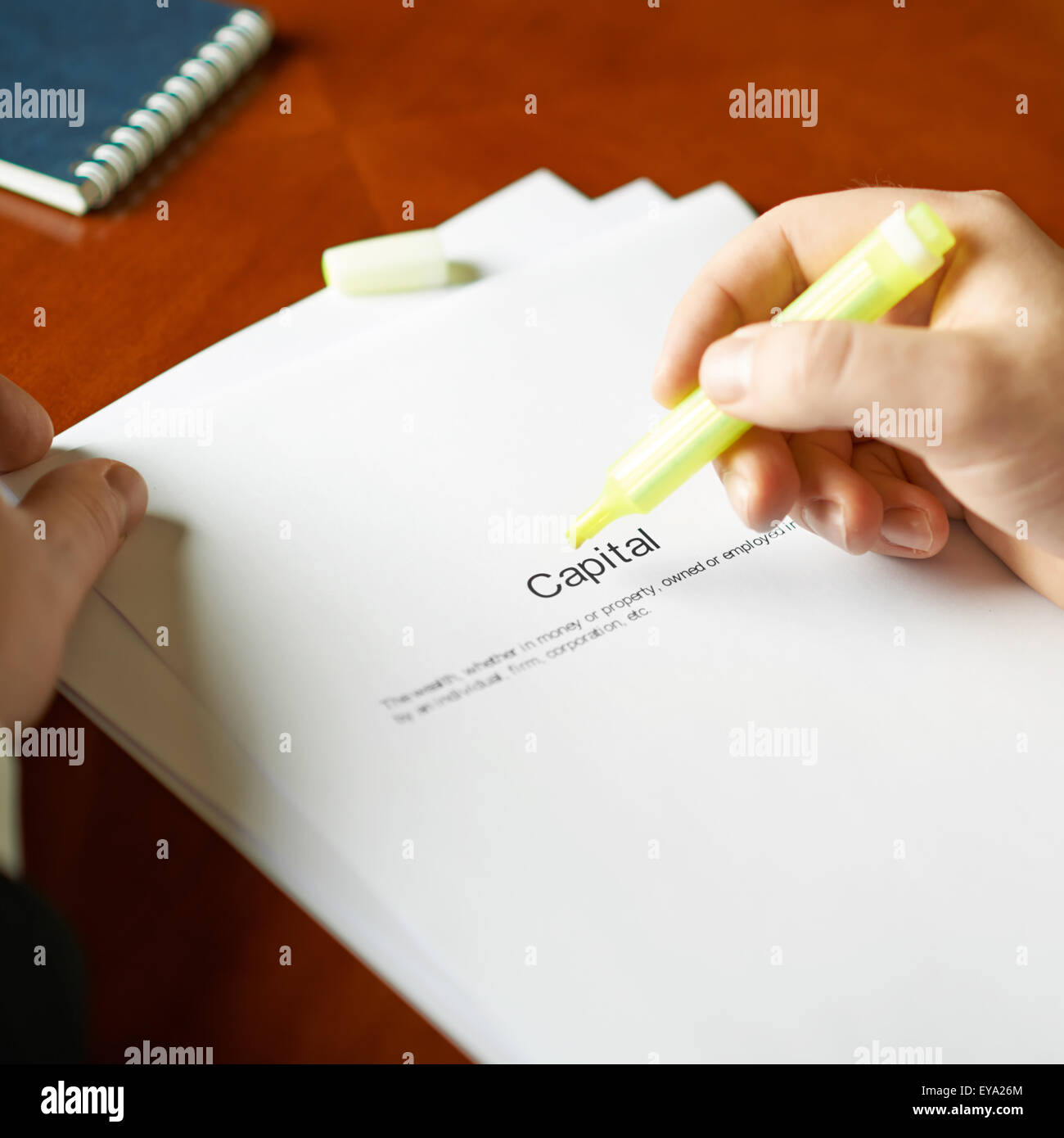 Zusammensetzung der Hauptstadt definition Stockfoto