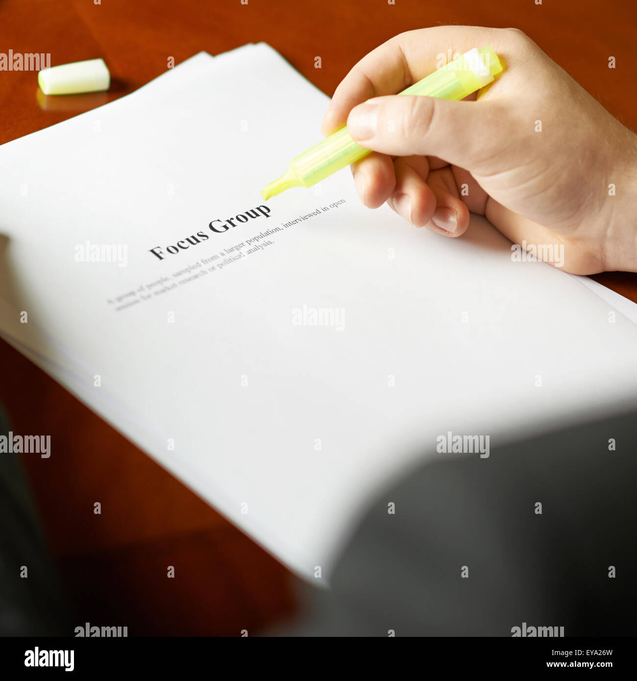 Fokusgruppe Definition Zusammensetzung Stockfoto