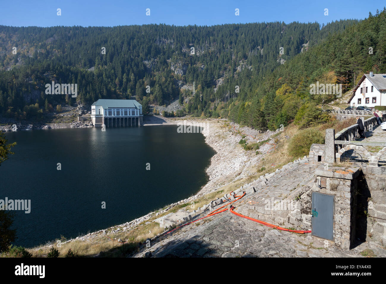 Urbeis, Frankreich, das Pumpspeicher-Kraftwerk am Lac Noir Stockfoto