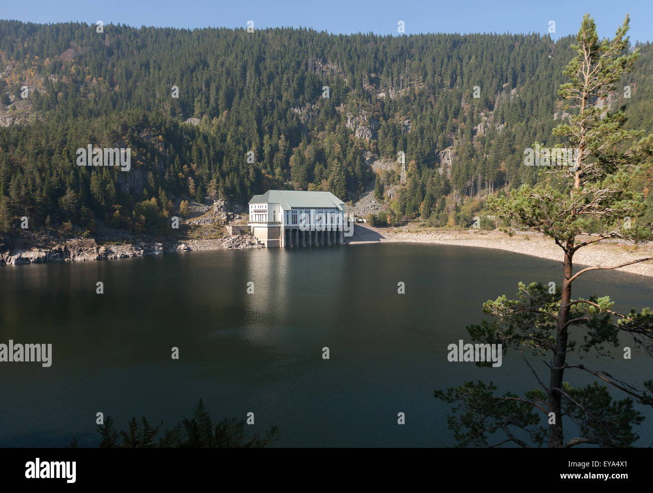 Urbeis, Frankreich, das Pumpspeicher-Kraftwerk am Lac Noir Stockfoto