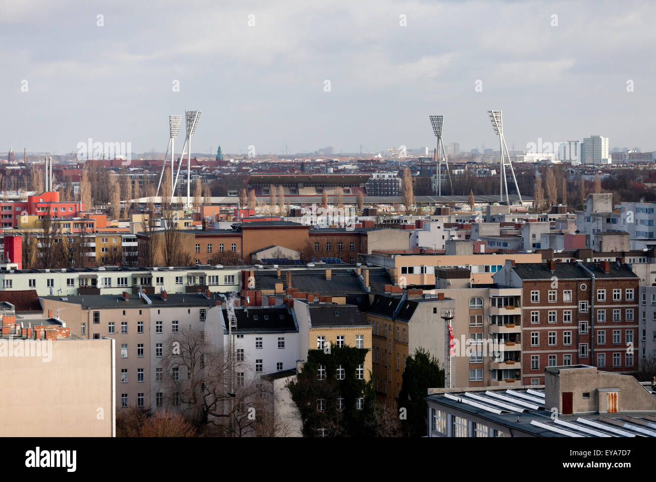 Berlin, Deutschland, mit Blick auf die Friedrich-Ludwig-Jahn-Sportpark Stockfoto