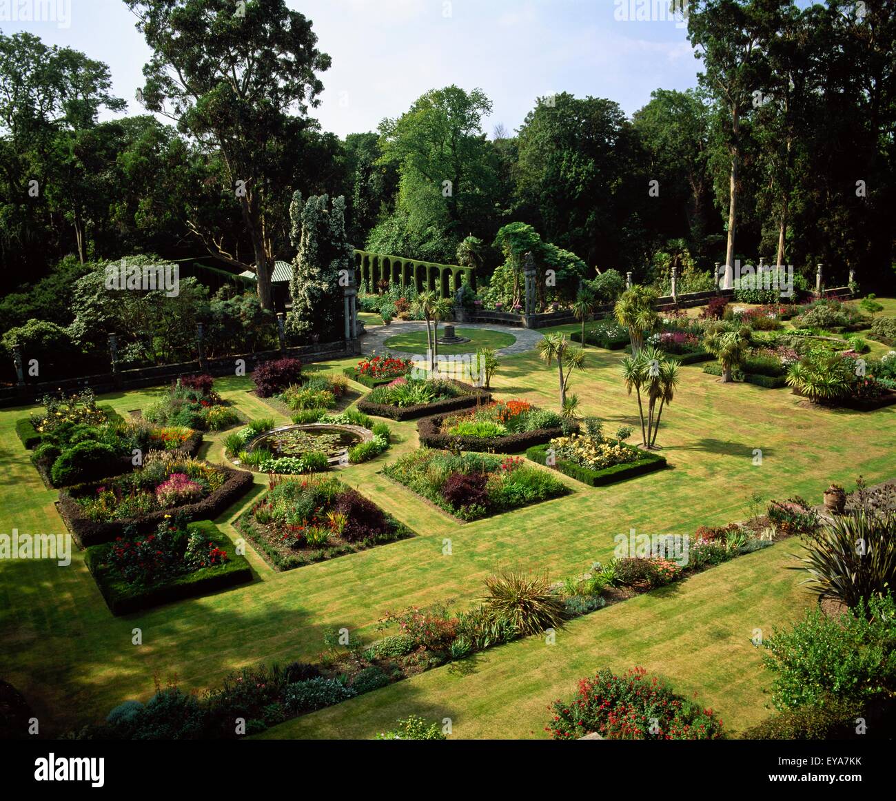 Mount Stewart Co Down, den italienischen Garten, Spätsommer Stockfoto