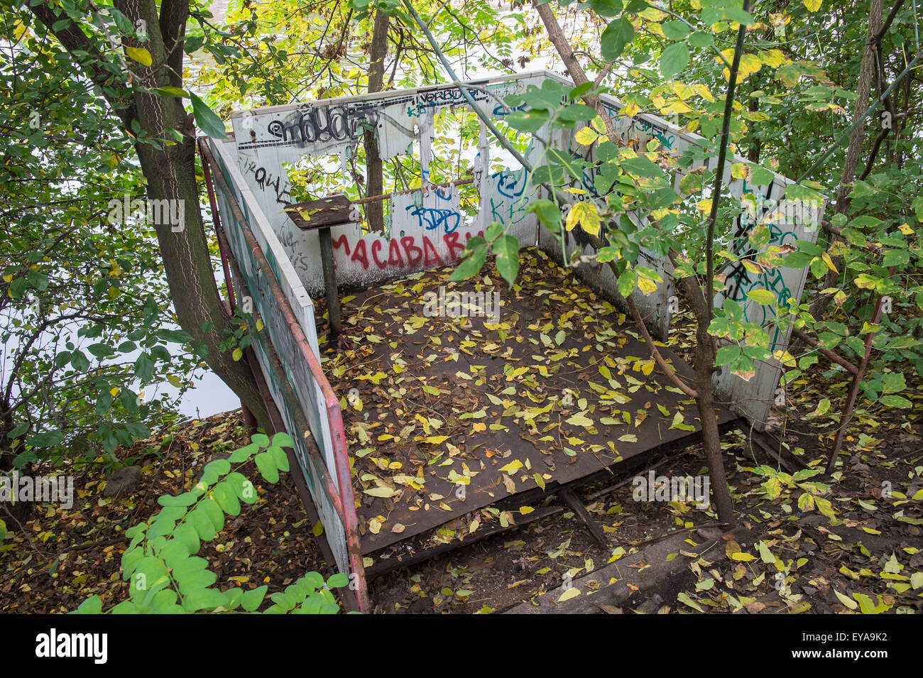 Berlin, Deutschland, ehemalige Aussichtsplattform von der DDR-Grenztruppen Stockfoto