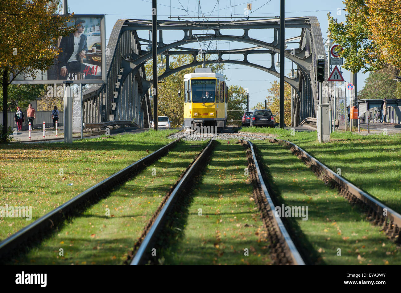 Berlin, Deutschland, Bornholmer Bruecke (ehemaliger Grenzübergang Bornholmer Str.) Stockfoto