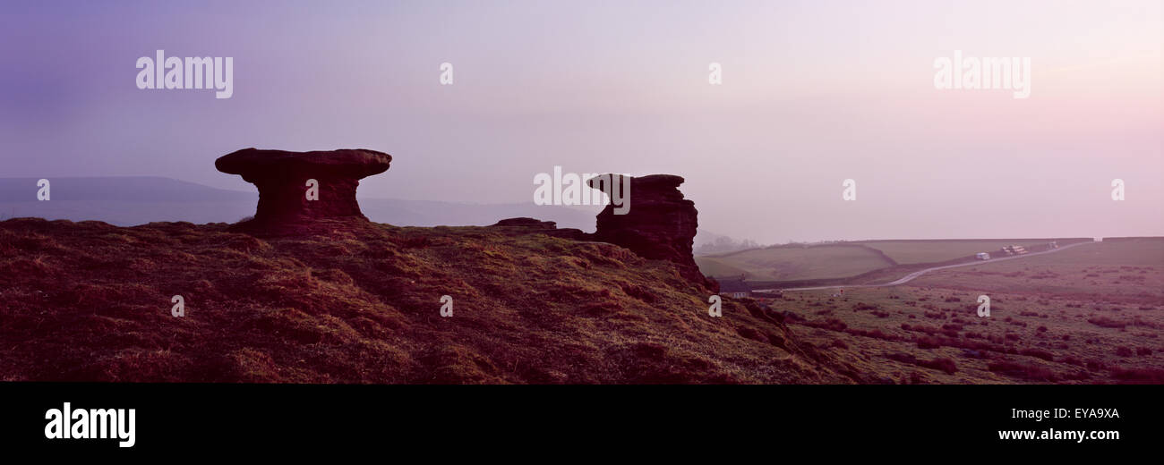 Verdoppler Steinen auf Rombalds Moor, West Yorkshire, England, Uk Stockfoto