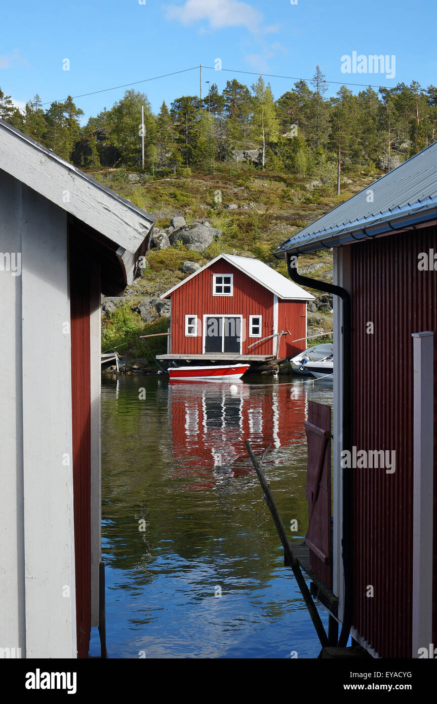 Barsta, Fischersiedlung an der Höga Kusten, Schweden Stockfoto