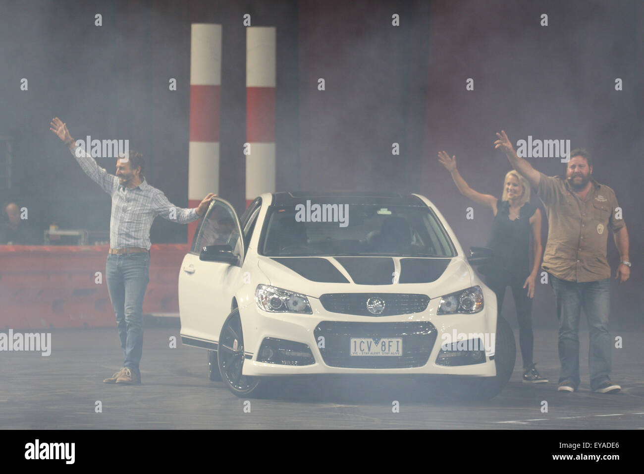 Sydney, Australien. 25. Juli 2015. Im Bild: Shane Jacobson. Die Sydney-Show "Clarkson, Hammond und kann Live!" fand alle Handys Arena at Sydney Olympic Park. Bildnachweis: Richard Milnes/Alamy Live-Nachrichten Stockfoto