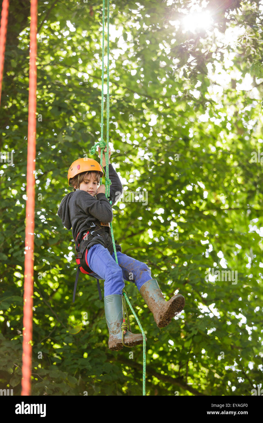 Charlton Park, Wiltshire, UK. 25. Juli 2015. Kinder klettern auf Bäume beim WOMAD-Festival in Charlton Park, Gloucestershire statt. 25. Juli 2015. Bildnachweis: Adam Gasson/Alamy Live-Nachrichten Stockfoto