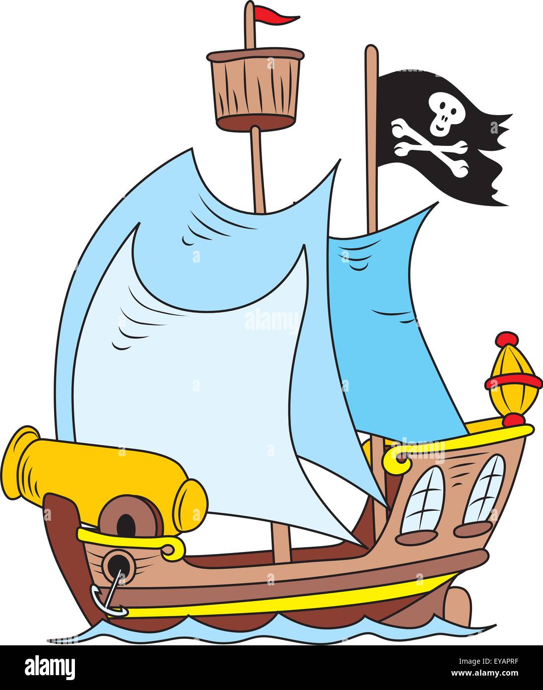 Cartoon-Illustration eines Piratenschiffs Stock Vektor