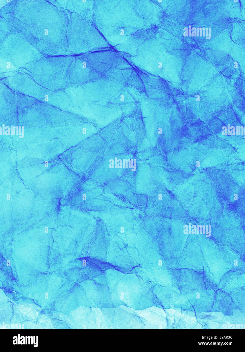 Blaue zerknitterten gemalte Aquarell Flecken Spritzer. Zusammenfassung Hintergrund Stockfoto