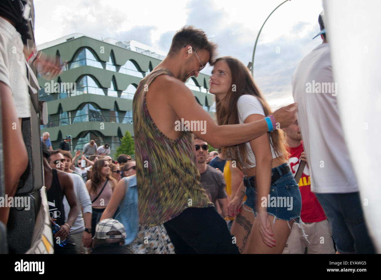 Berlin, Deutschland. 25. Juli 2015. "Zug der Liebe" Demonstration in Berlin, Deutschland. Stockfoto