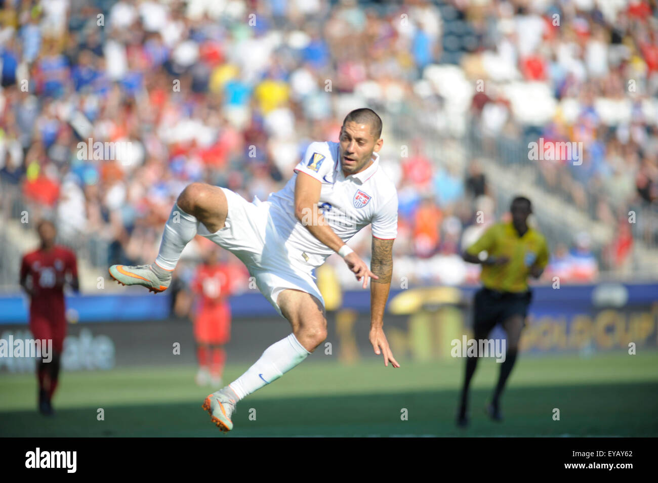 Chester, Pennsylvania, USA. 25. Juli 2015. USA-Spieler CLINT DEMPSEY (8) in Aktion gegen PANAMA an dritter Stelle entsprechen denen im PPL Park in Chester Pa gespielt wurde (Credit-Bild: © Ricky Fitchett über ZUMA Draht) Stockfoto