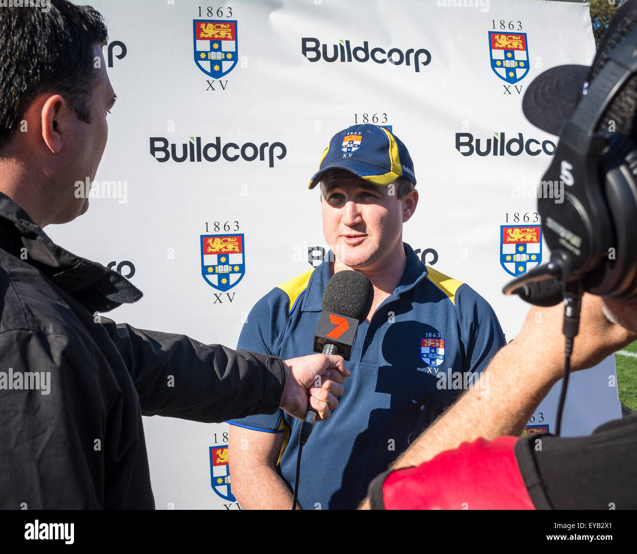 Sydney, Australien. 25. Juli 2015. Head Coach Chris Malone am letzten Spiel auf dem berühmten Nr. 1 Oval vor werden Verknüpfungen der Trainerstab der NSW Super Rugby Waratah Team. Bildnachweis: MediaServicesAP/Alamy Live-Nachrichten Stockfoto