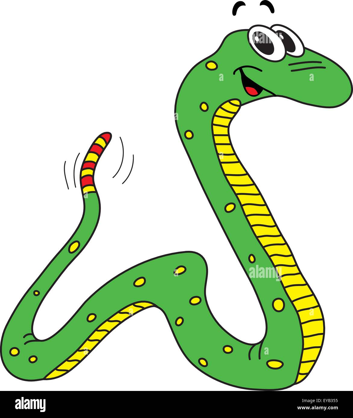 Vektor-Illustration der lustige grüne Schlange Stock Vektor