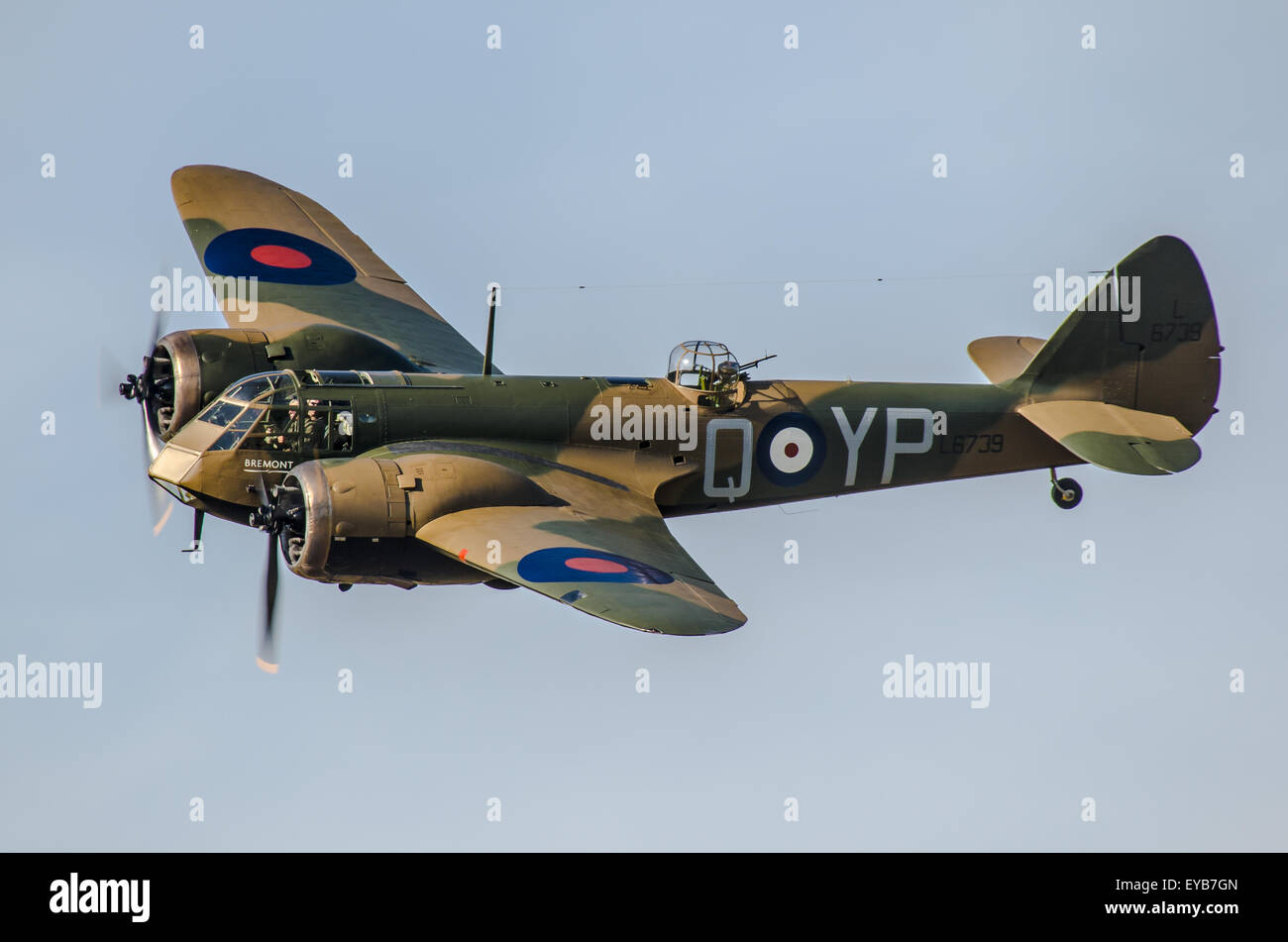 Bristol Blenheim Flugzeug bei einer Flugschau. Copyspace Stockfoto