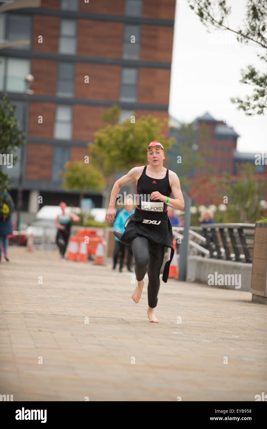 Salford, UK. 26. Juli 2015. Salford Triathlon, UK Credit: AH288/Alamy Live-Nachrichten Stockfoto