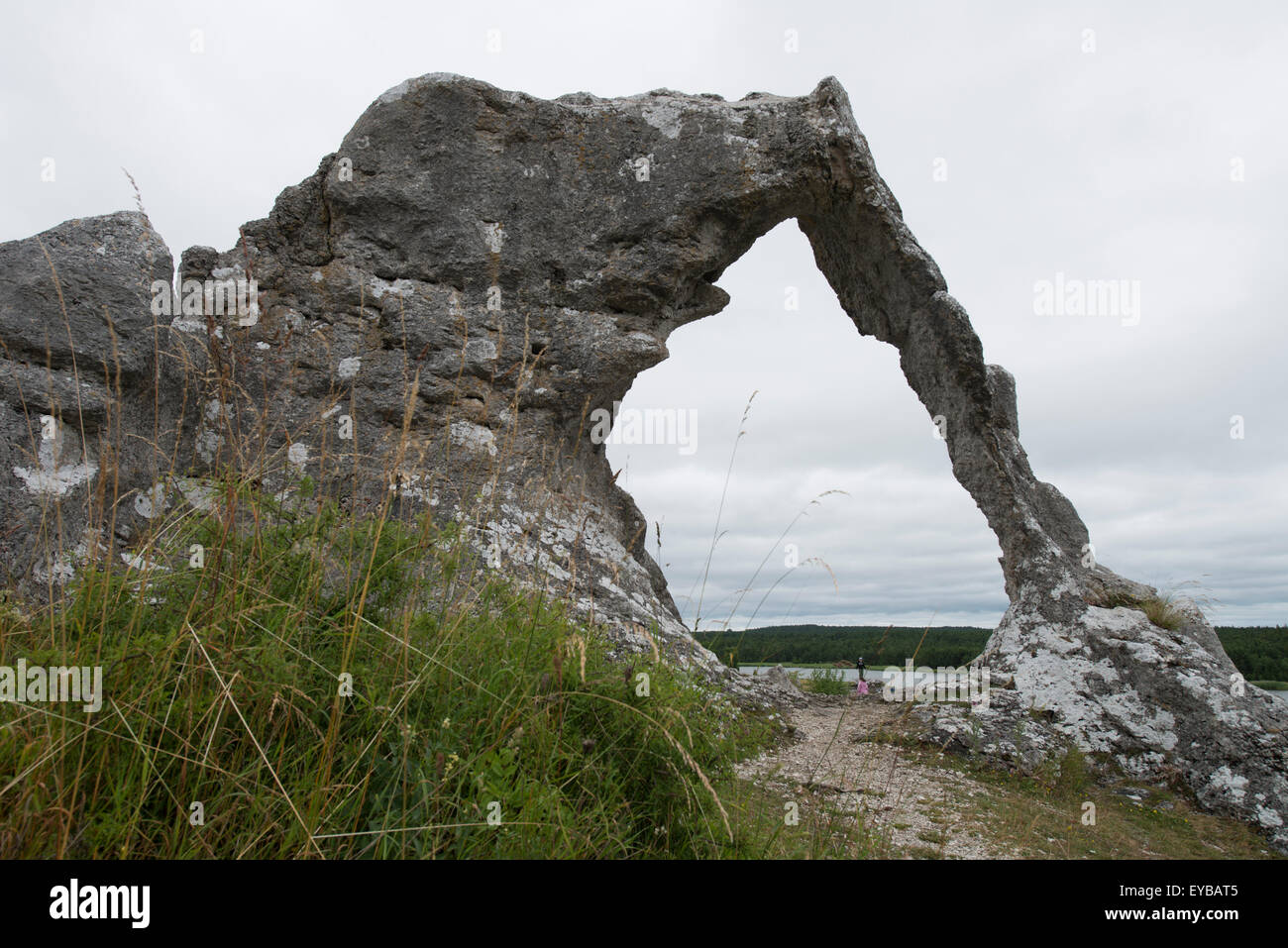 Stack oder Seastack – eine geologische Landform, bestehend aus einer steilen und oft vertikale Spalte oder Spalten der Felsen durch Erosion gebildet Stockfoto