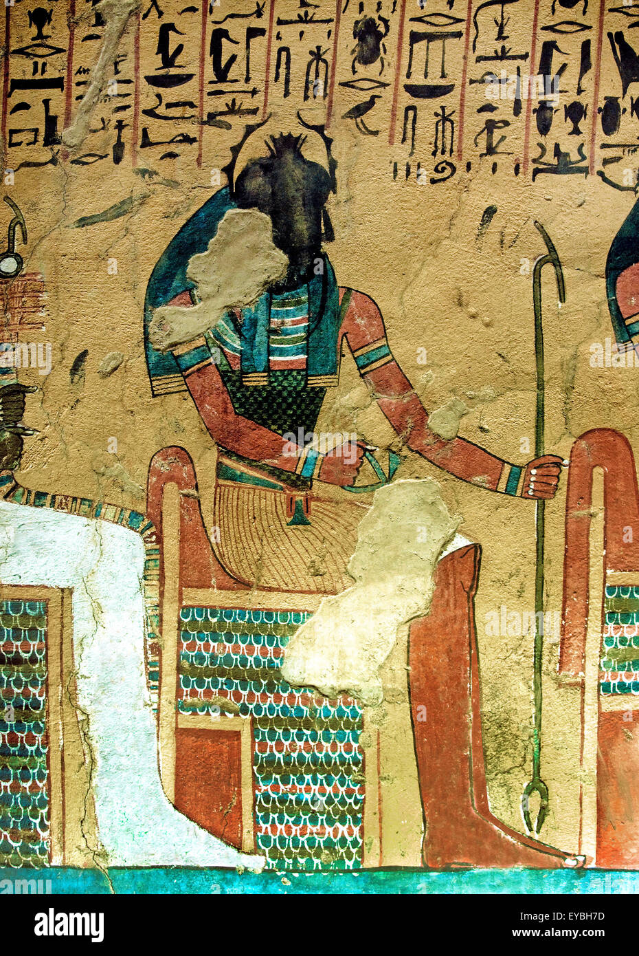 Luxor, Ägypten, Deir el-Medina, Arbeiter Dorf, Grab des Pashedu (TT3) XVIII ° dyn.: Gott Khepri Stockfoto