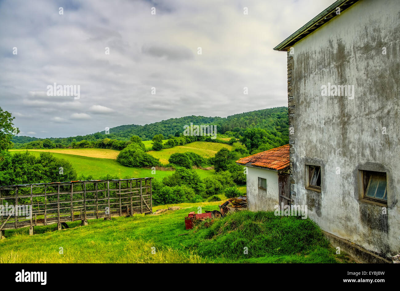 Landschaft im Südwesten Frankreichs. Stockfoto
