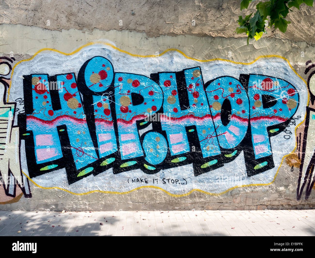 Hip Hop Graffiti an der Wand Stockfoto
