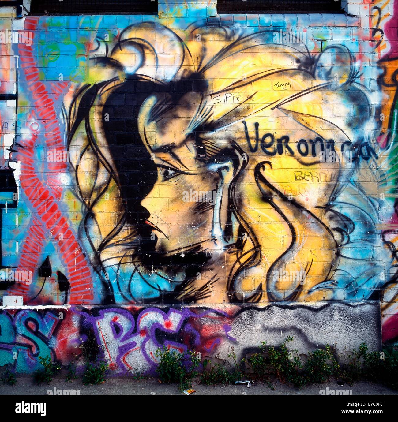 Dublin, Co. Dublin, Irland; Graffiti an der Wand Stockfoto