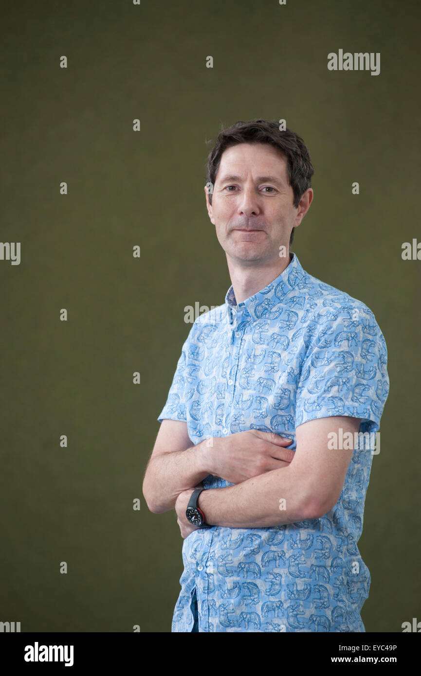 Britische akademische und Wissenschaft Kommunikator, Trevor Cox, erscheinen auf dem Edinburgh International Book Festival. Stockfoto