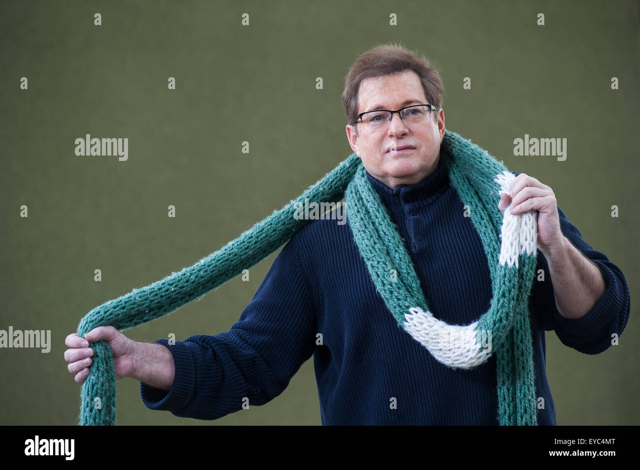 Sänger und Schauspieler, Craig Pomranz, erscheinen auf dem Edinburgh International Book Festival. Stockfoto