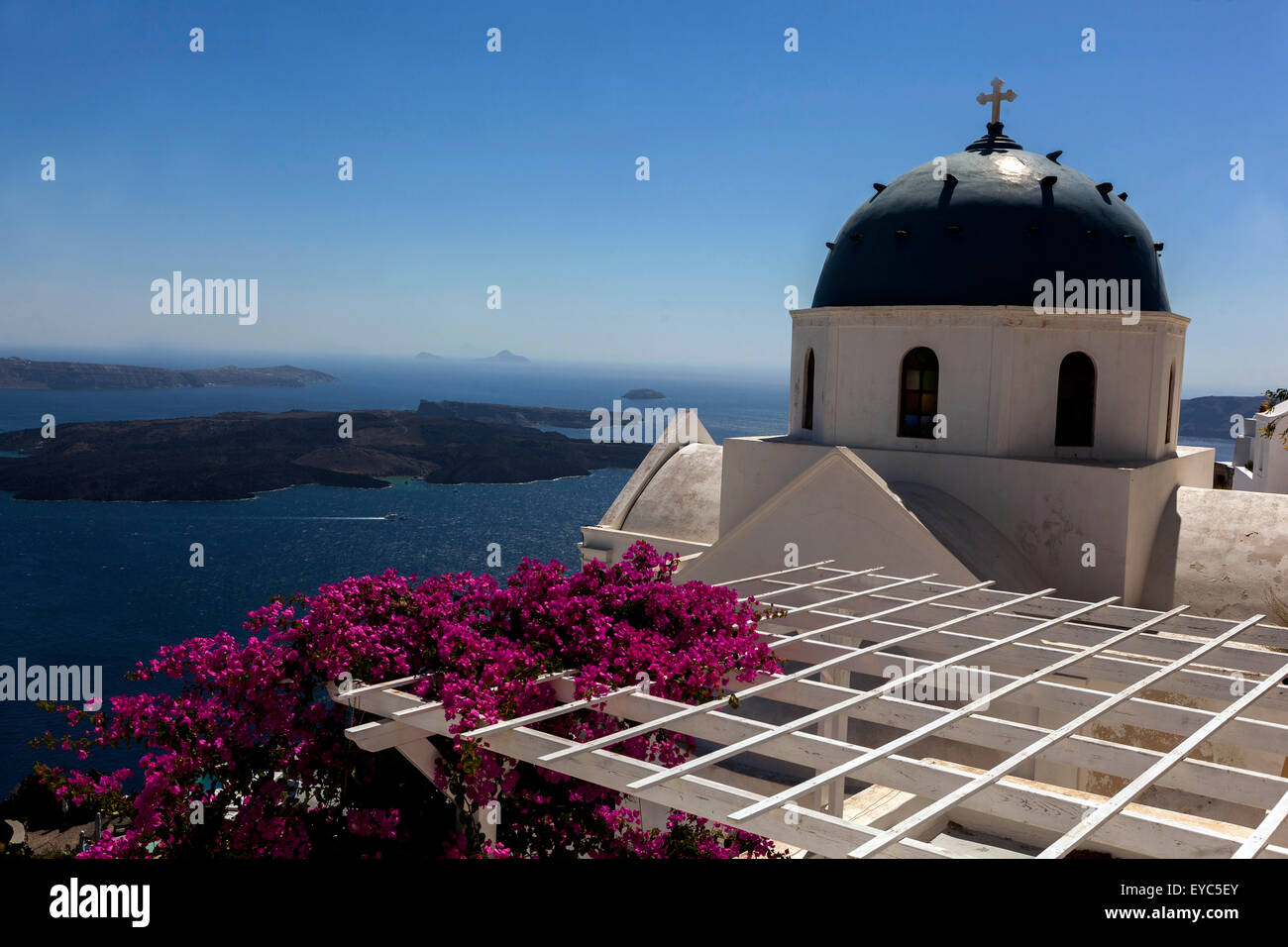 Anastasi Kirche in Imerovigli Santorini, Cyclades, griechische Inseln, Griechenland, EU, Europa Stockfoto