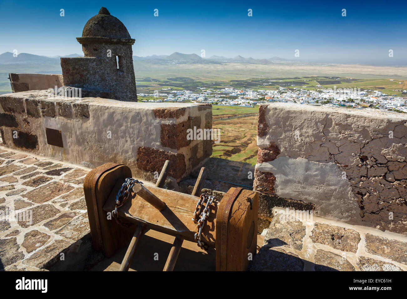 Teguise von Santa Barbara Burg. Lanzarote, Kanarische Inseln, Spanien, Europa Stockfoto