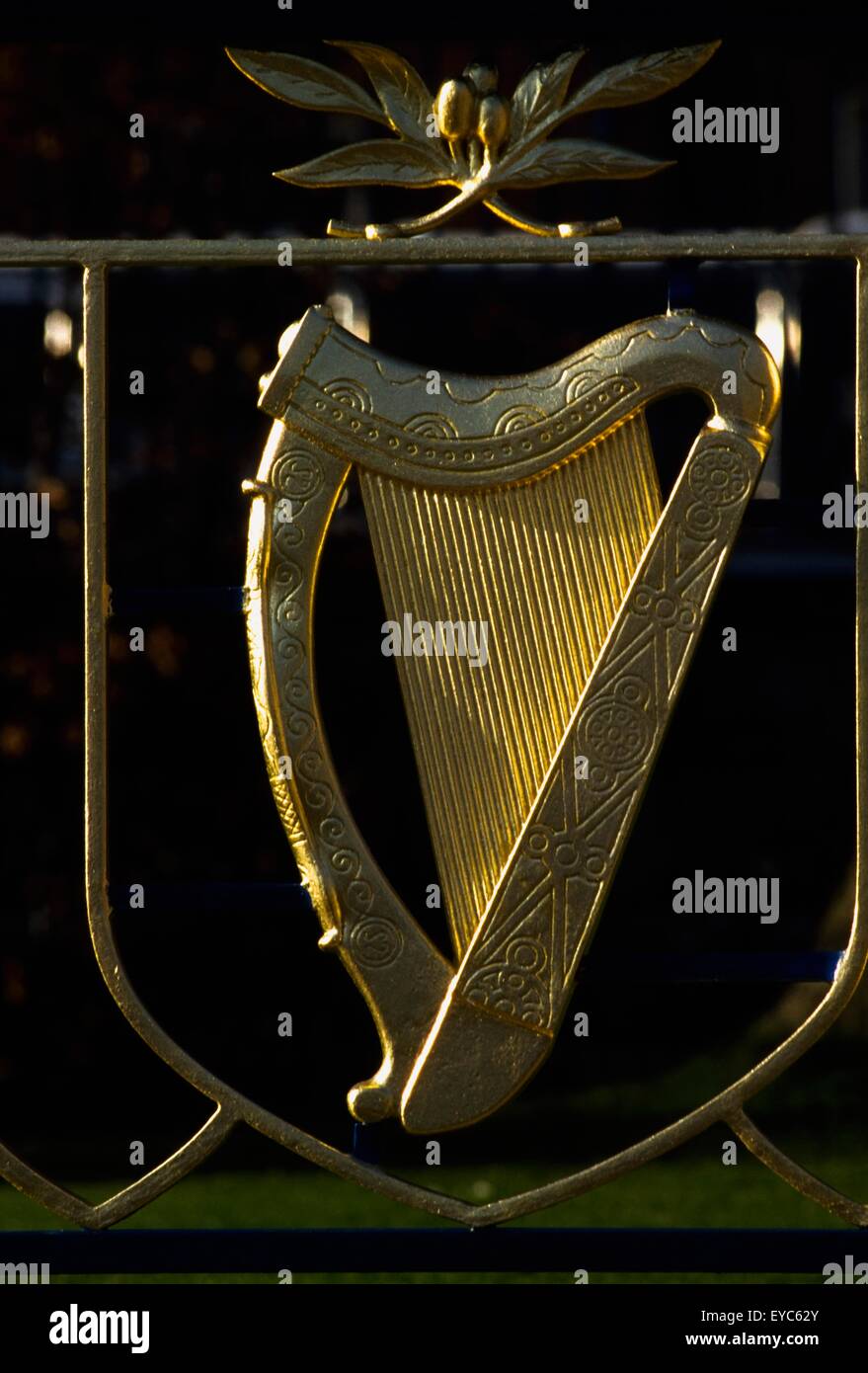 Irische Harfe; Darstellung eines Musikinstruments Stockfoto
