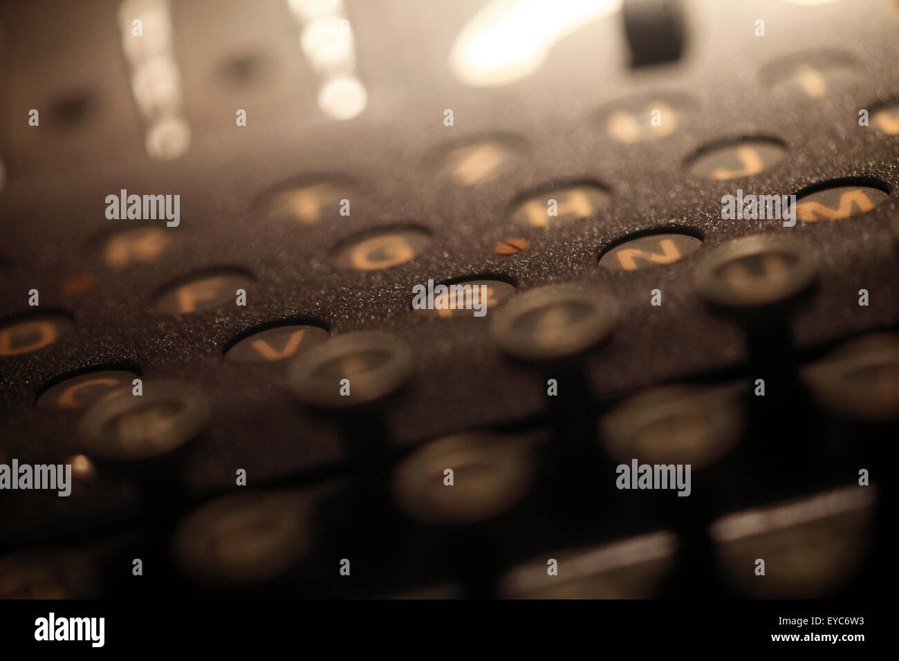 Die Enigma-Maschine. Deutsche Chiffriermaschine im zweiten Weltkrieg Stockfoto