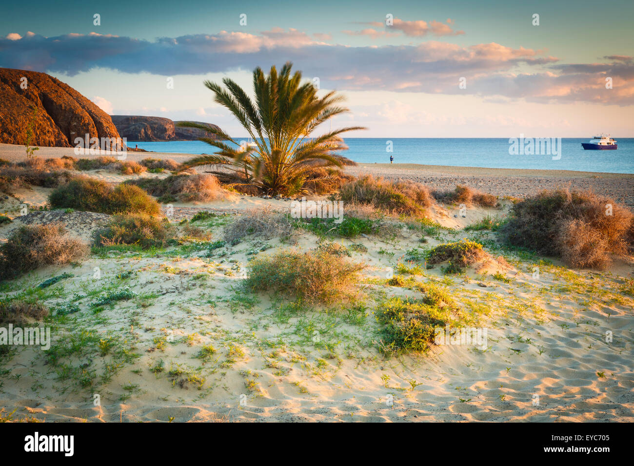 Playa Mujeres, Los Ajaches Naturdenkmal. Lanzarote, Kanarische Inseln, Spanien, Europa. Stockfoto
